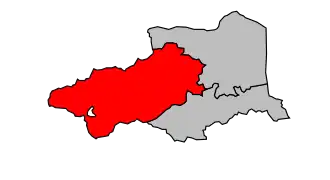 Arrondissement na mapě departementu Pyrénées-Orientales