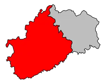 Arrondissement na mapě departementu Haute-Saône