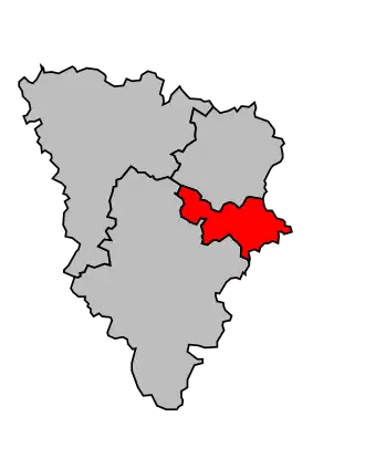 Arrondissement na mapě departementu Yvelines