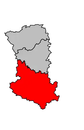 Arrondissement na mapě departementu Deux-Sèvres