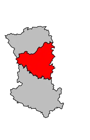 Arrondissement na mapě departementu Deux-Sèvres