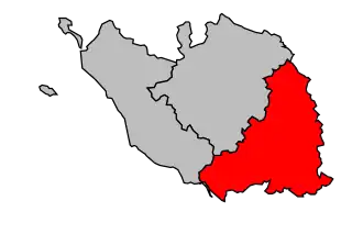 Arrondissement na mapě departementu Vendée