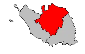 Arrondissement na mapě departementu Vendée