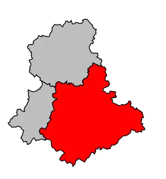 Arrondissement na mapě departementu Haute-Vienne
