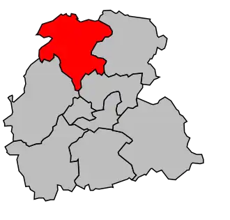 Kanton na mapě arrondissementu Saint-Quentin