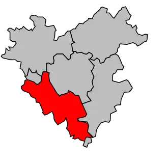 Kanton na mapě arrondissementu Château-Thierry