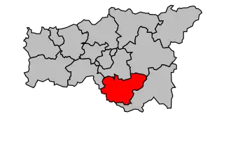 Kanton na mapě arrondissementu Laon