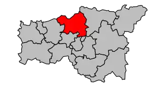 Kanton na mapě arrondissementu Laon