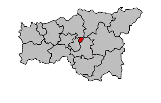 Kanton na mapě arrondissementu Laon