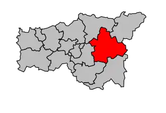 Kanton na mapě arrondissementu Laon