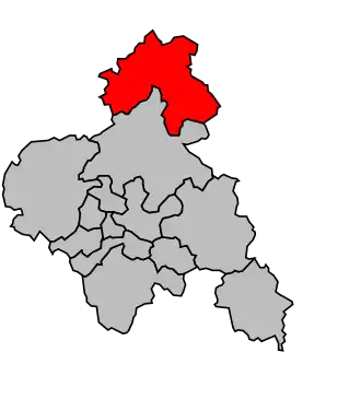 Kanton na mapě arrondissementu Montluçon