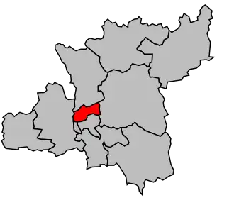 Kanton na mapě arrondissementu Vichy