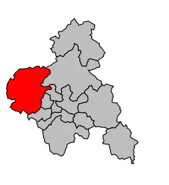 Kanton na mapě arrondissementu Montluçon