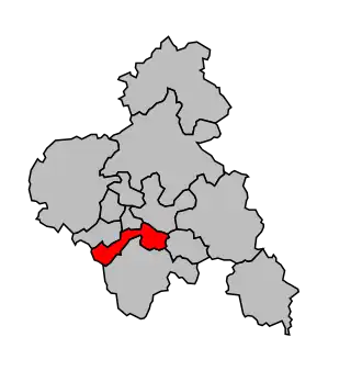 Kanton na mapě arrondissementu Montluçon