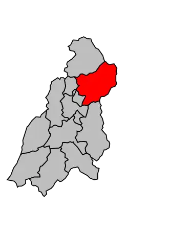 Kanton na mapě arrondissementu Digne-les-Bains