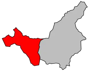 Kanton na mapě arrondissementu Barcelonnette