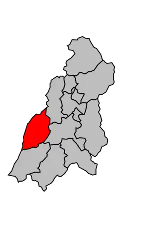 Kanton na mapě arrondissementu Digne-les-Bains