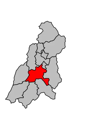 Kanton na mapě arrondissementu Digne-les-Bains