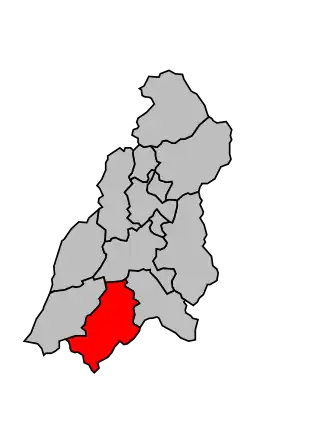 Kanton na mapě arrondissementu Digne-les-Bains