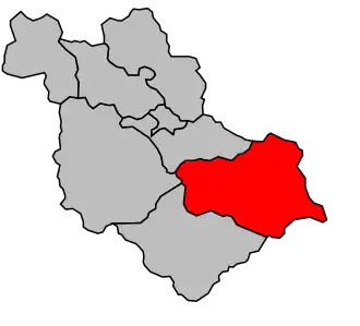 Kanton na mapě arrondissementu Briançon