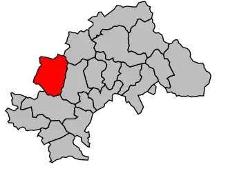 Kanton na mapě arrondissementu Gap