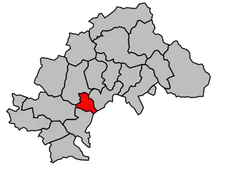 Kanton na mapě arrondissementu Gap