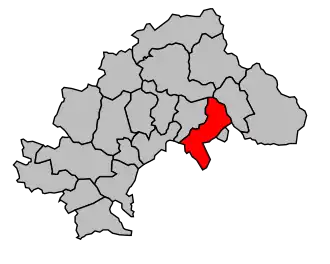 Kanton na mapě arrondissementu Gap