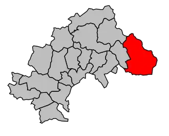 Kanton na mapě arrondissementu Gap