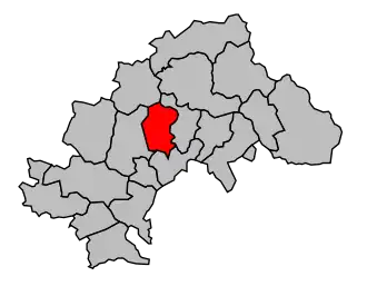 Kanton na mapě arrondissementu Gap