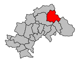 Kanton na mapě arrondissementu Gap