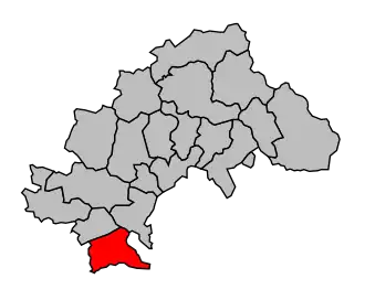 Kanton na mapě arrondissementu Gap