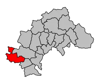 Kanton na mapě arrondissementu Gap