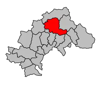 Kanton na mapě arrondissementu Gap