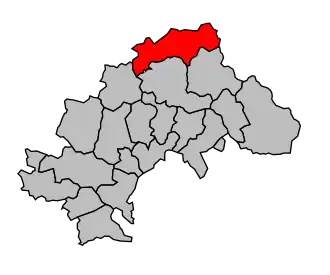 Kanton na mapě arrondissementu Gap