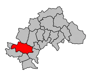 Kanton na mapě arrondissementu Gap