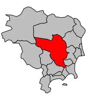 Kanton na mapě arrondissementu Grasse