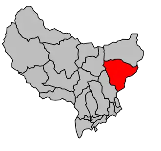 Kanton na mapě arrondissementu Nice