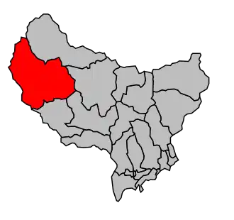 Kanton na mapě arrondissementu Nice