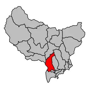 Kanton na mapě arrondissementu Nice