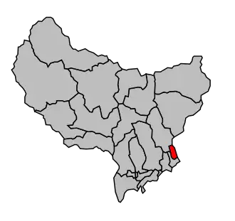 Kanton na mapě arrondissementu Nice