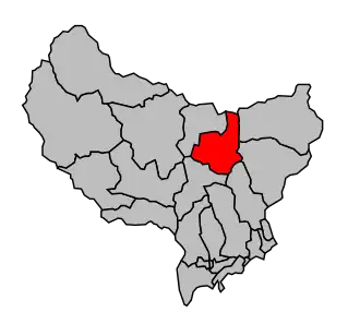 Kanton na mapě arrondissementu Nice