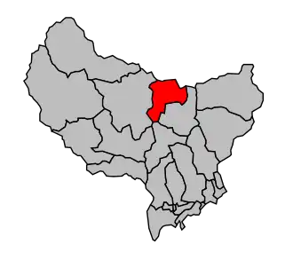 Kanton na mapě arrondissementu Nice