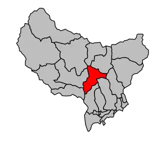 Kanton na mapě arrondissementu Nice