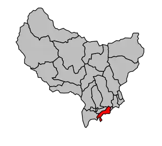 Kanton na mapě arrondissementu Nice