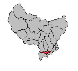 Kanton na mapě arrondissementu Nice