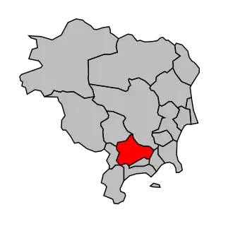 Kanton na mapě arrondissementu Grasse