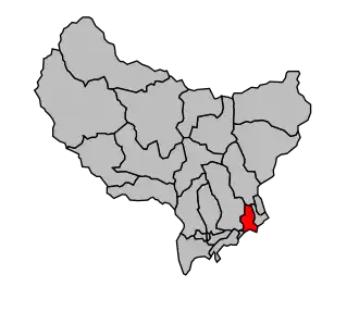 Kanton na mapě arrondissementu Nice