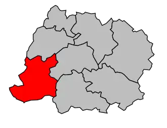 Kanton na mapě arrondissementu Vouziers