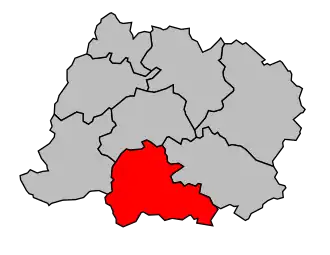 Kanton na mapě arrondissementu Vouziers