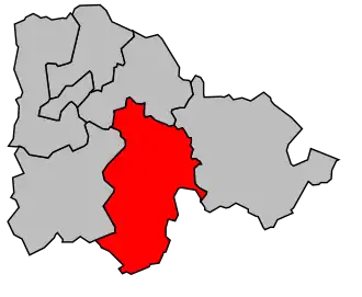 Kanton na mapě arrondissementu Sedan